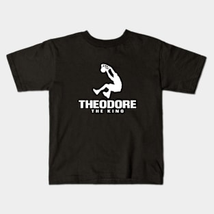 Theodore Custom Player Basketball Your Name The King Kids T-Shirt